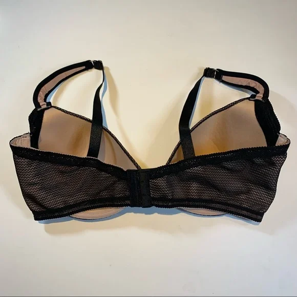 38C Vince Camuto nude and black full figure t-shirt cup bra w comfort straps - Picture 3 of 11